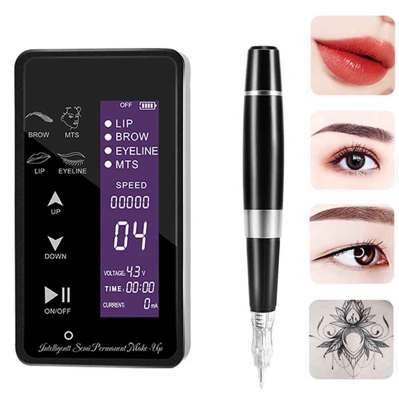 Professional Permanent Makeup Machine Tattoo PMU Machine Pen Digital Kit Microblading For Eyebrow Lips Eyeliner Cartridge Needle