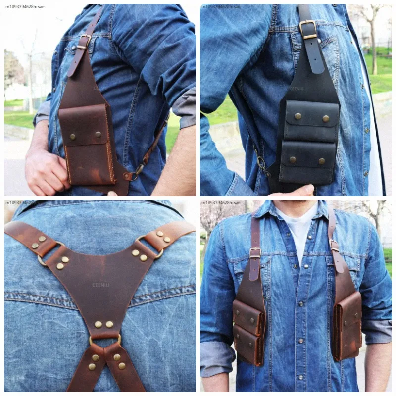 Adjustable Medieval Punk Leather Harness Bag Utility Phone Wallet Pocket Cosplay Costume Props Festival Travel Purse Pouch