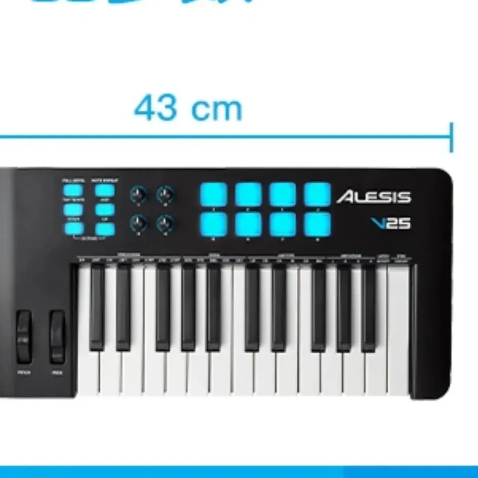 ALESIS V25 MK2 25 Keyboard Counterweight Arrangement Percussion Pad Controller With Rear Touch Function MINI Keyboard