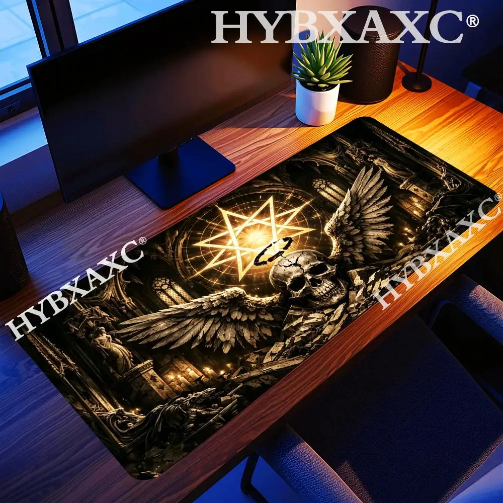 HYBXAXC Fallen Angel Skull Gothic Desk Mat Gaming Mouse Pad Non-Slip Large for Office Home PC Gamer Computer Keyboard Mat Desk