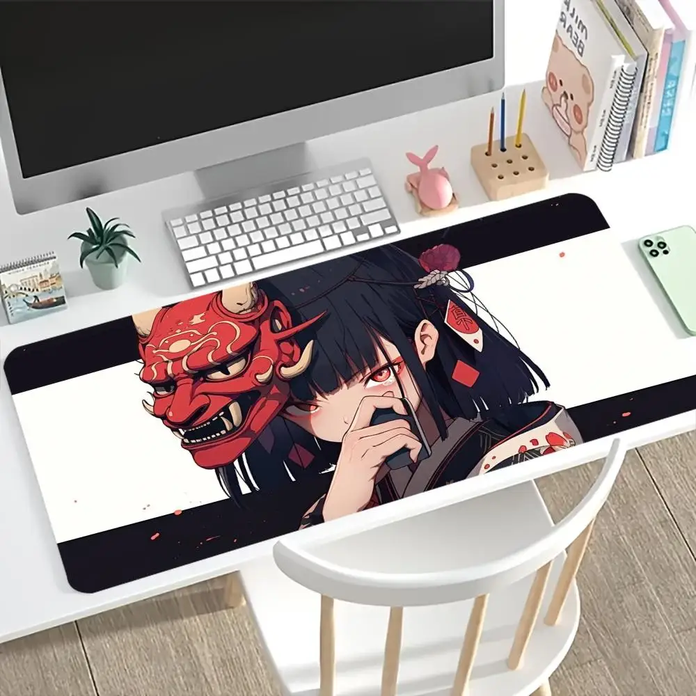 Japanese Anime Girl Large Gaming Mouse Pad Non-Slip Desk Mat Extended Keyboard Mat for Office and Home Gaming Desk Accessories
