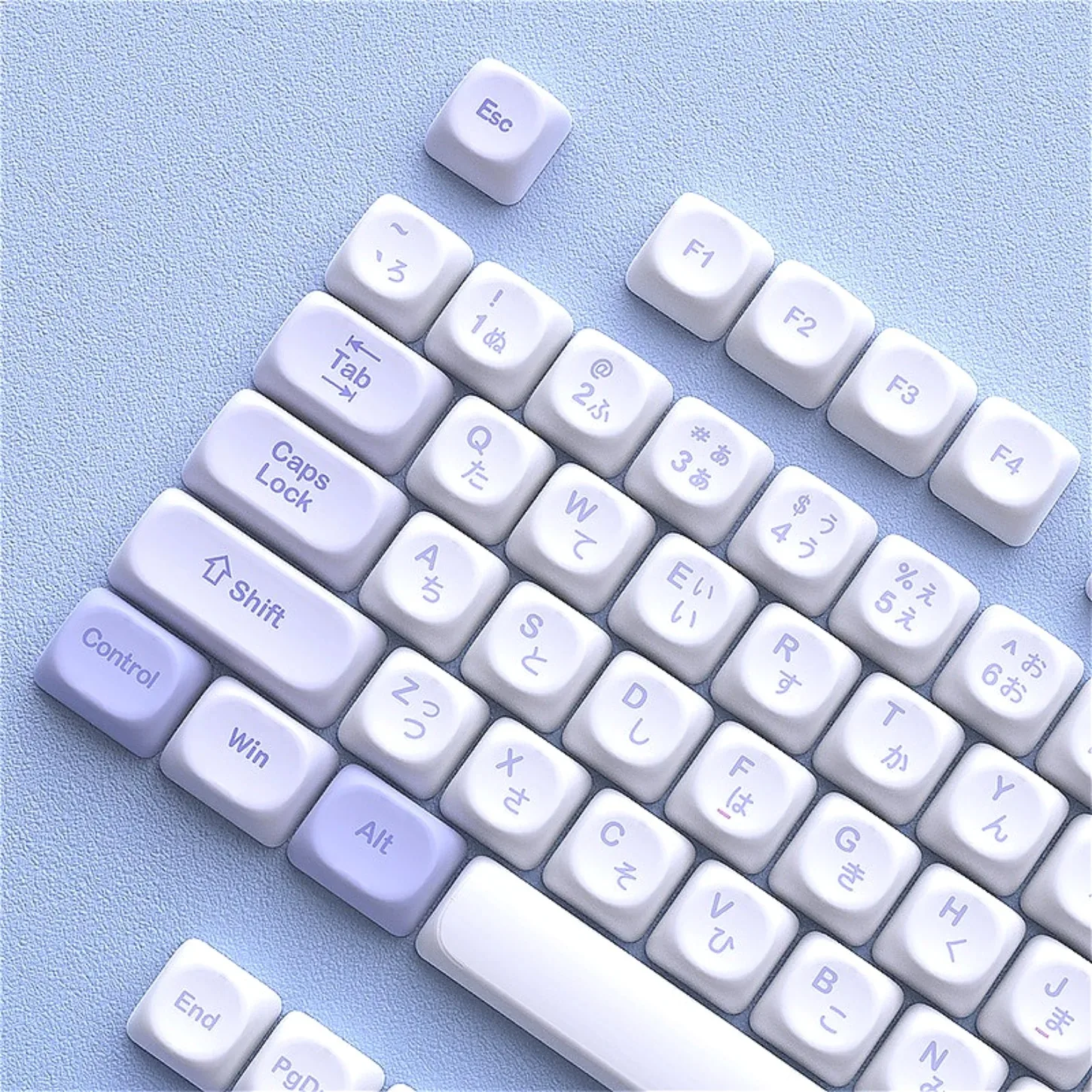 Blue Purple Soda MOA Keychain Kit PBT 120+Keys for 60/64/84/98/108 Mechanical Keyboard Korean Keycaps