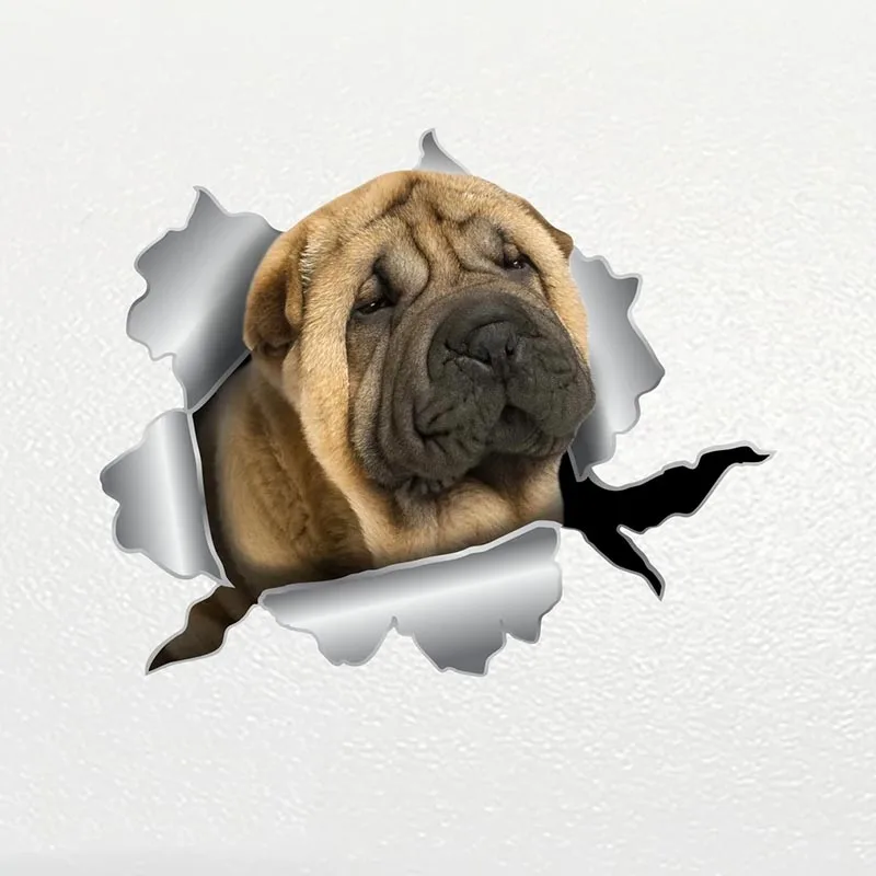 Y493# Car Sticker Shar Pei mini Dog Pet Animal Waterproof Vinyl Decal Car Accessories Decor Pegatinas Para Coche