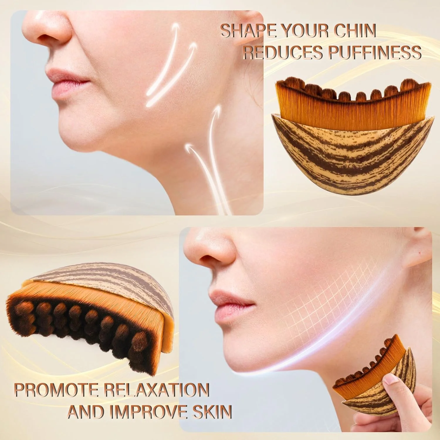 Portable Lymphatic Contour Face Brush, Facial Sculpting Lymphatic Drainage Tool, Lymphatic Drainage Massager Fit The Skin