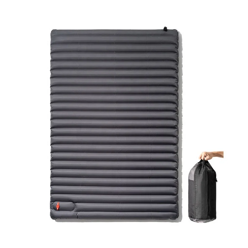 Outdoor Foot-pump Inflatable Mattress Camping Air Mat Travel Ultralight Compact Foldable Sleeping Pad for Backpacking Hiking