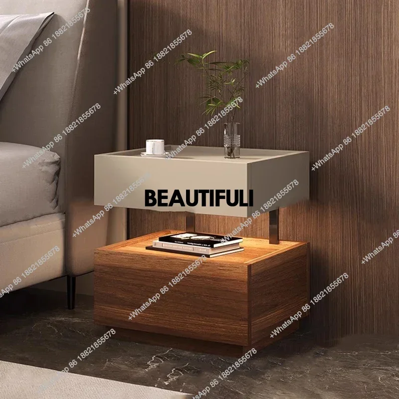 R Luxury European Bedside Table Classic Storage Trendy Simple Night Table Nordic Premium Comodini Camera Letto Bedroom Furniture