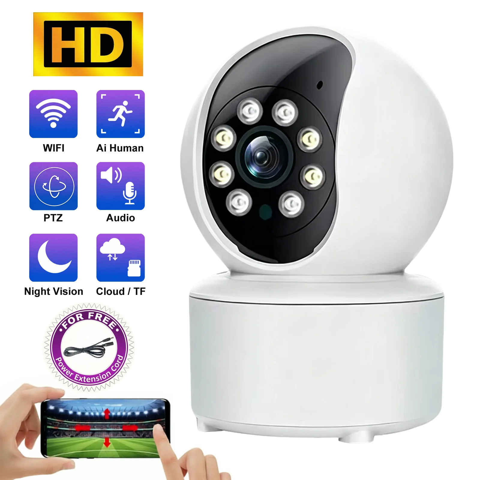 Wireless Indoor WiFi Camera Home Security CCTV Surveillance IP Camera Smart Wifi Security Monitor Camera For Home Interior