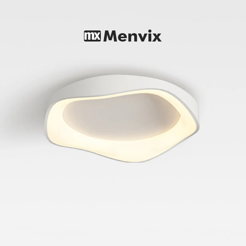 Modern White Smart Chandelier for Bedroom Living Room Kitchen Study with Remote Control Round Ring LED Ceiling Lamp Home Light