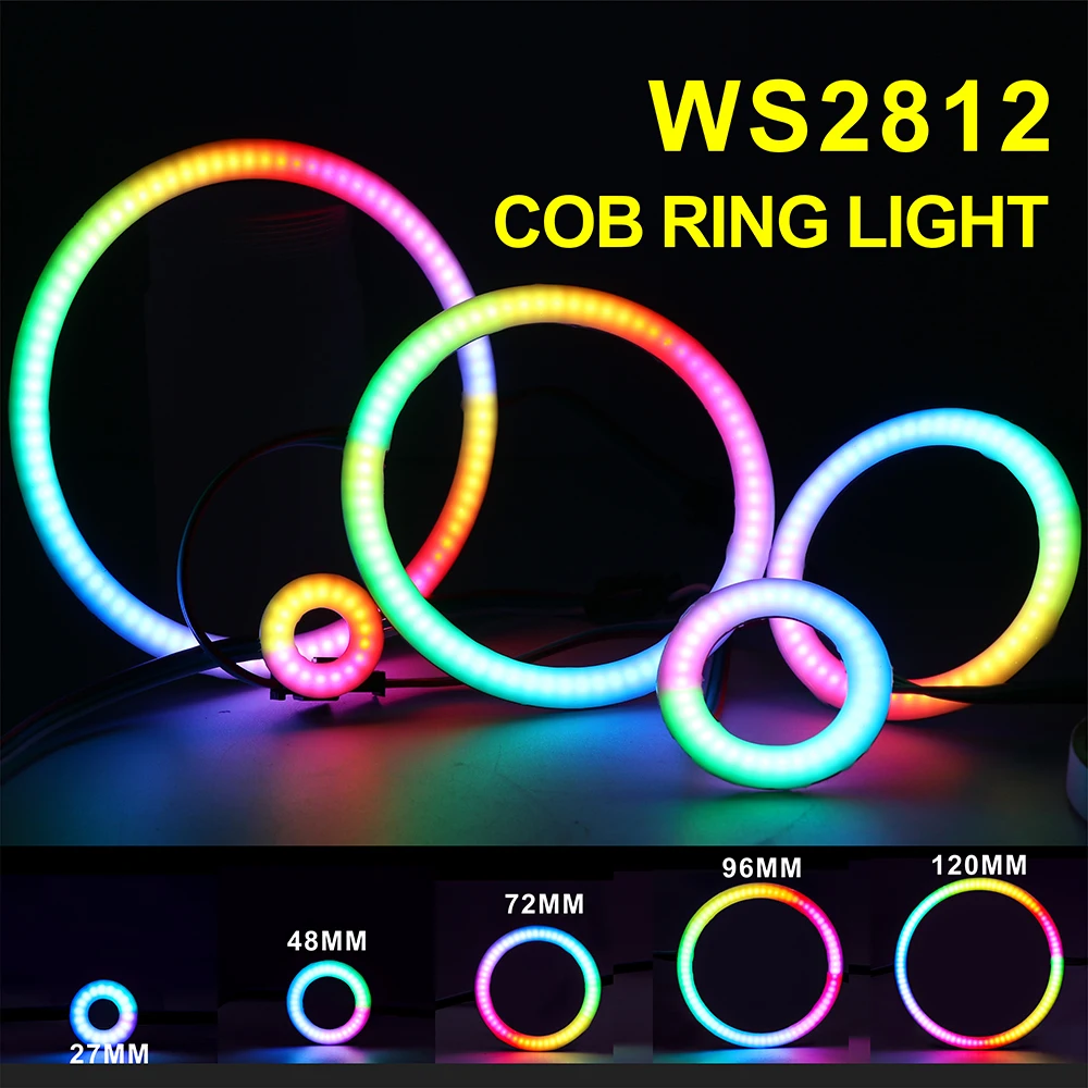 WS2812B COB Pixel Ring 5V RGB18/36/54/72/90Leds Individually Addressable WS2812 Built-in IC Smart DC5V RBG FCOB RING PCB LED 5V