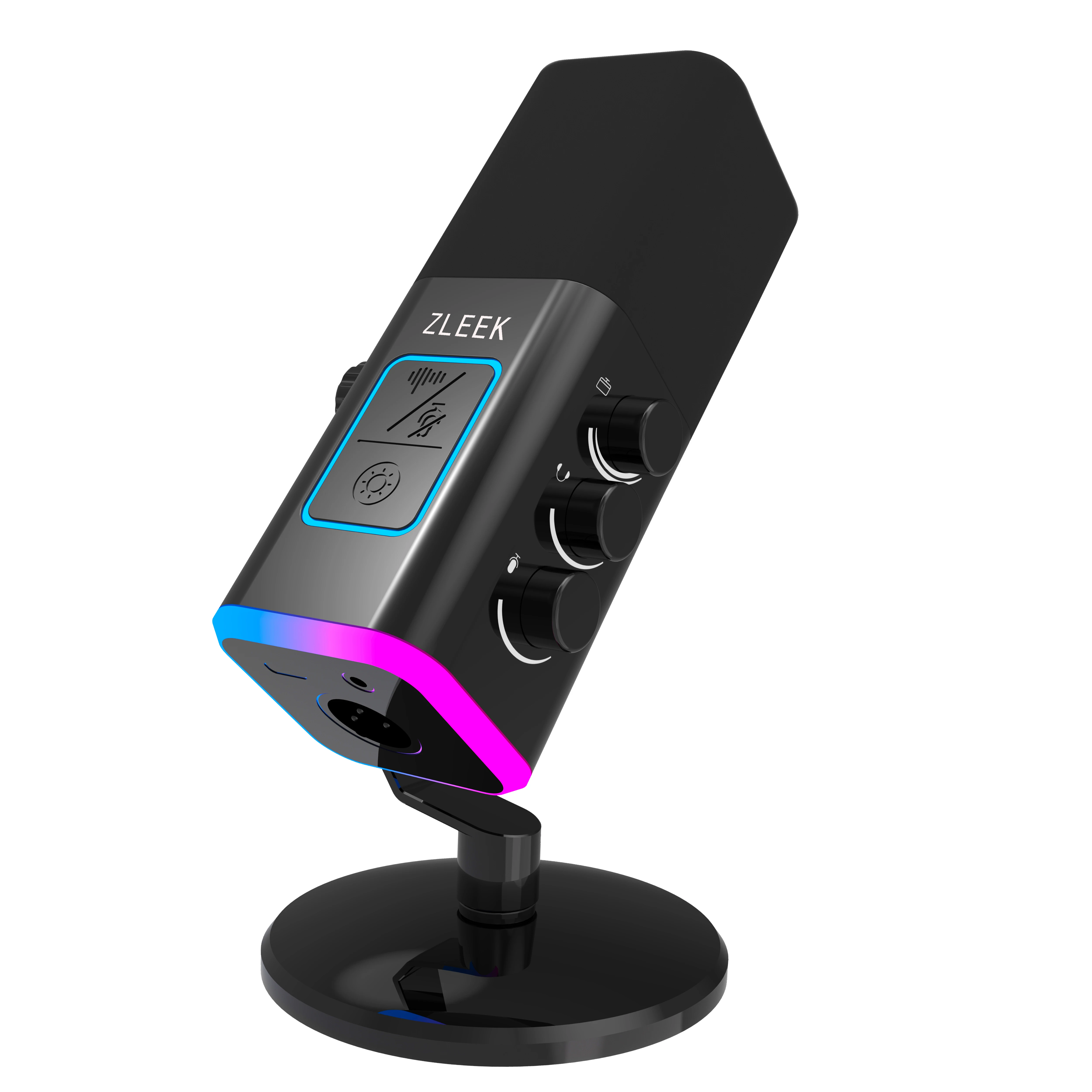 ZLEEK WM13 USB/XLR Dynamic Microphone with Touch Mute Button Noise Reduction Headphone jack for PC PS5/4 mixer,Gaming Ampligame