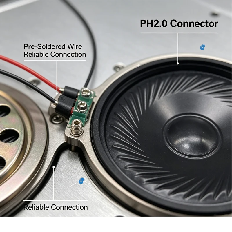 2pcs New Ultra-thin Speaker 8 Ohms 0.5 Watt 0.5W 8R Speaker Diameter 50MM 5CM Thickness 5MM with PH2.0 Terminal Wire Length 10