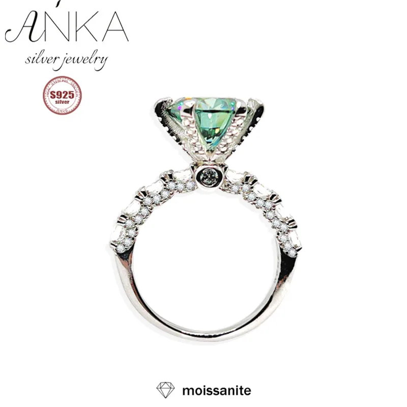 S925 Sterling Silver Ring Green 3ct Moissanite Ring Light Luxury Premium Group Set Full Moissanite Ring jewellery women rings