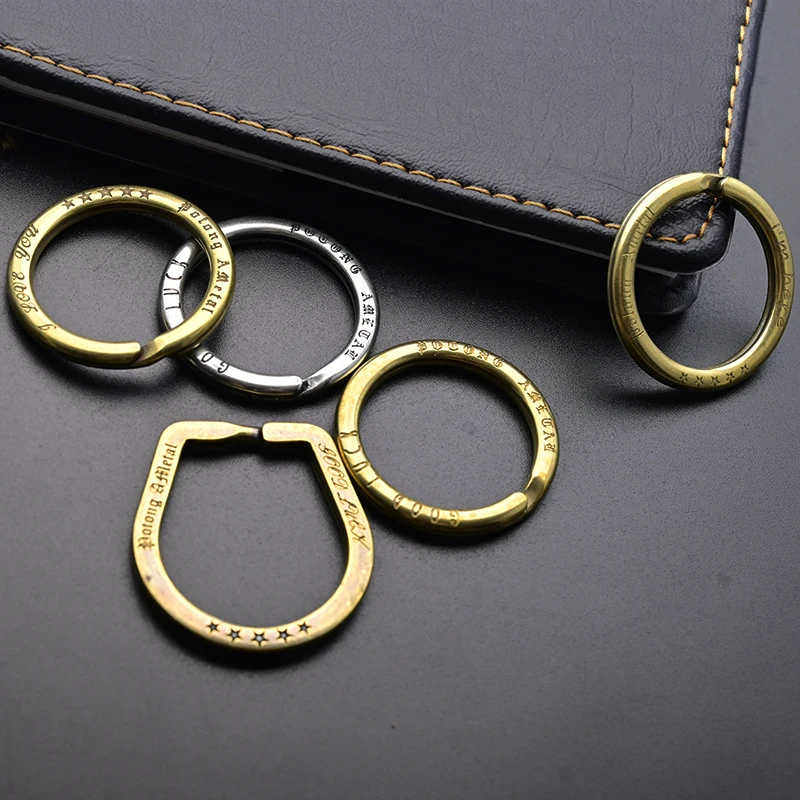 High Quality Brass Key Ring Creative Men Car Key Chain Accessories Durable Stainless Steel Key Ring Small Accessories Wholesale