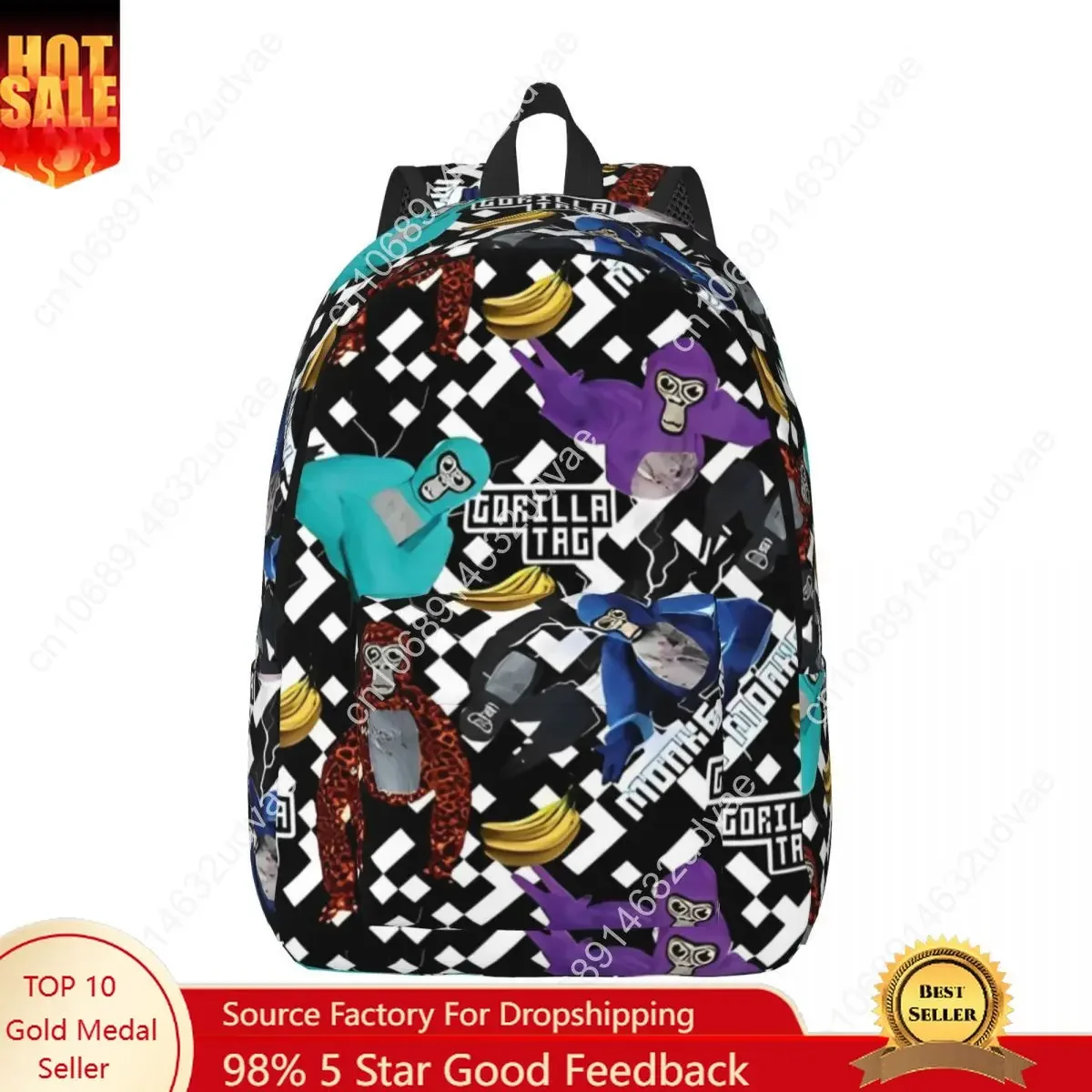 Gorilla Tag VR Gamer Gaming Backpack School Bookbag Hot Games Daypack Preschool Primary Bag Hiking