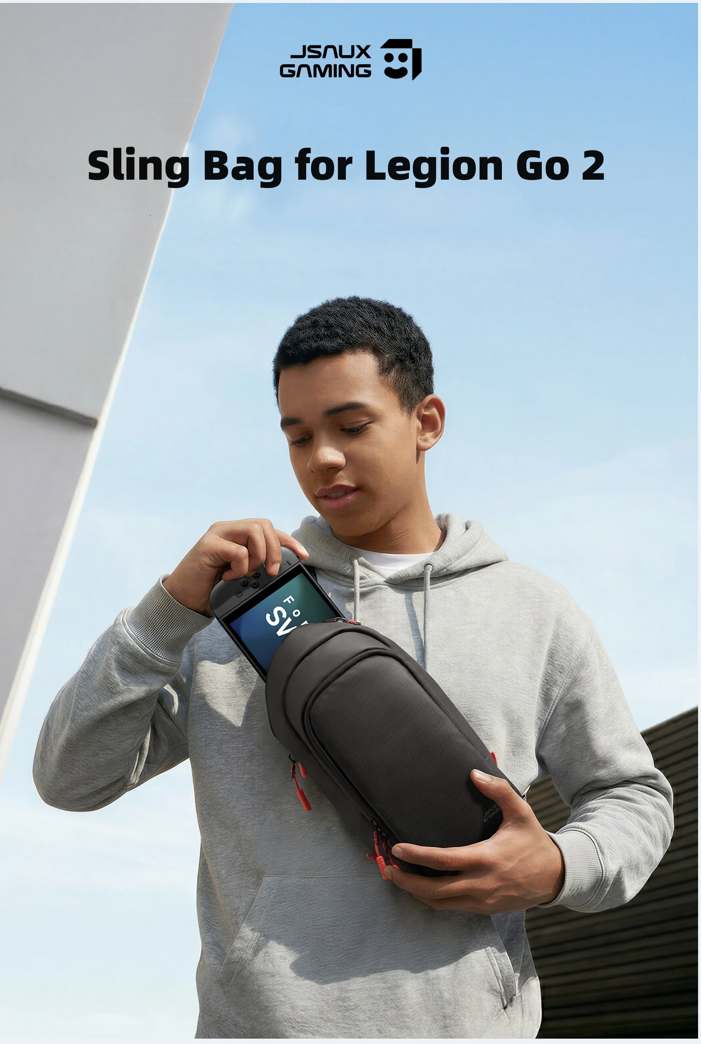 Gaming Console Sling Bag for Legion Go 2, Portable Gaming Backpack Crossbody Case for Legion Go 2 with Joystick Guard Design