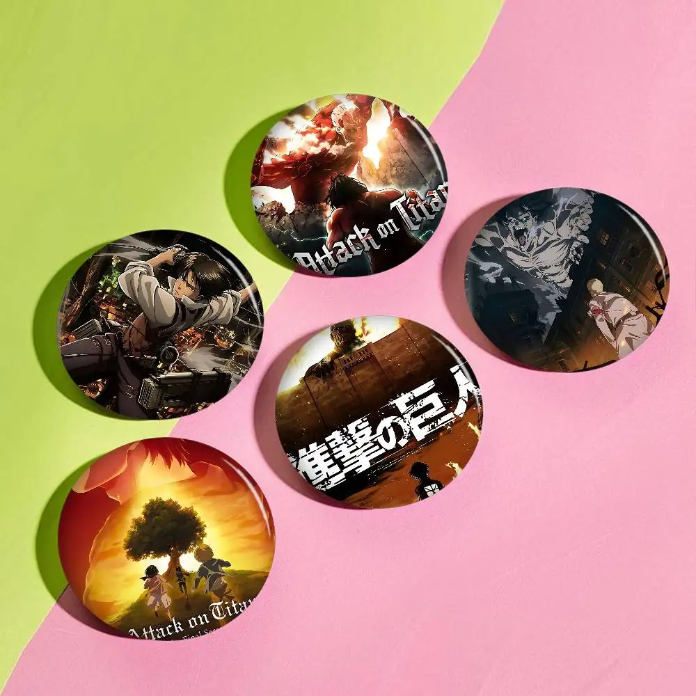 A-Attack On T-Titan Gaming Creative Tinplate Soft Button Pins Animal Icon Brooch Lapel Backpack Badge Accessories Pin