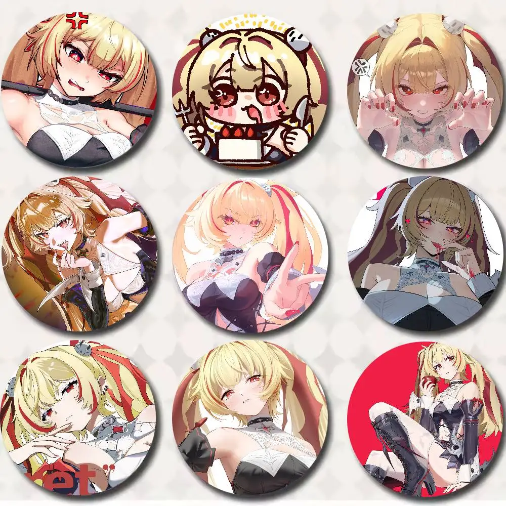 New Hot Kawaii Girl Claret Flint Pins Funny Badge Cartoon Zenless Zone Zero Gaming Brooches Backpack Clothes Gift Accessory