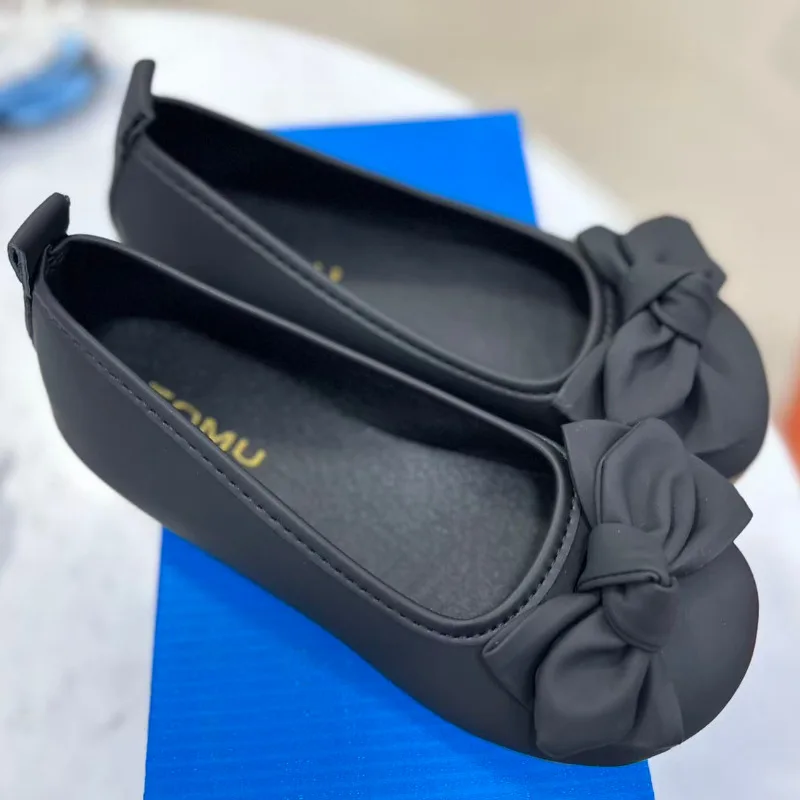 2026 New Shallow Mouth Single Shoes Round Toe Bow Ballet Flats Women Soft Foldable Slip on Loafers Lightweight Casual Flat Pumps