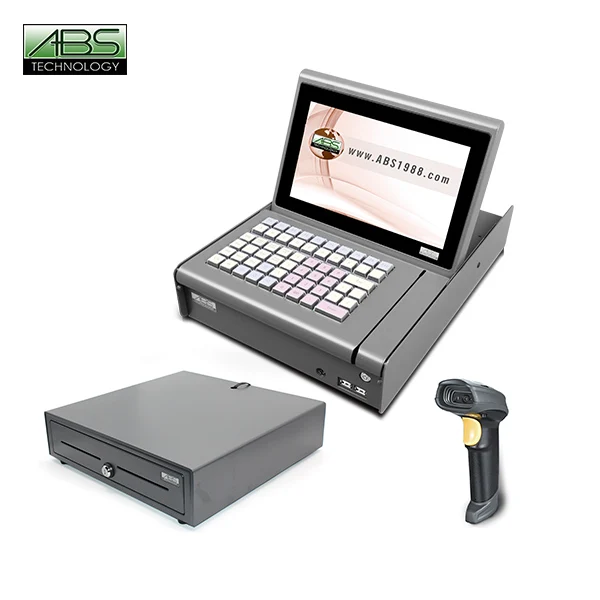 ATV&UTVABS 1900 Integrated Keyboard & Card Swiping POS Cash Register with Windows 7/10 OS J 1900 CPU Metal 4G RAM 64G SSD Blueto