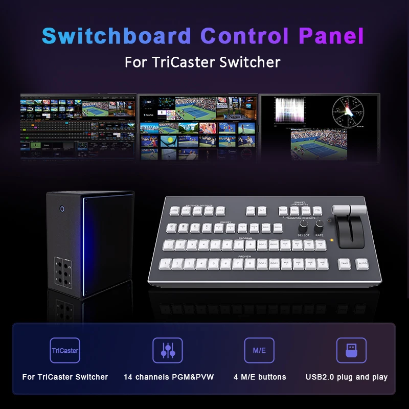 New ATEM VMIX Switcher Keyboard TriCaster Live Control Panel KD50T Video Mixer Switchboard Conference System Audio Switchboard