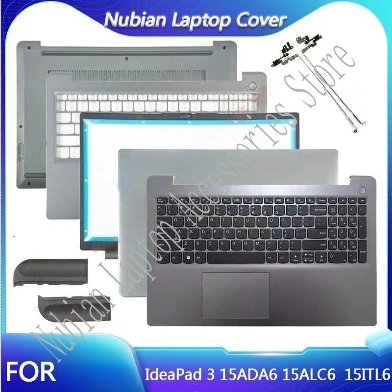 New For IdeaPad 3 15ADA6 15ITL6 15ALC6 2021 Laptop LCD Back Cover Front Bezel Palmrest Bottom Case Keyboard Hinges