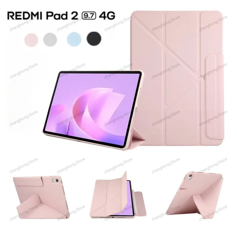 Multiple Stand Angles Cover For Xiaomi Redmi Pad 2 SE 9.7 inch Pad2 4G POCO Pad C1 2026 3+Y Fold Tablet Smart Case