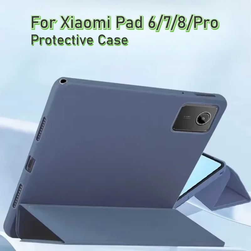 Smart Folio Case & Tablet Case with Soft TPU Back Stand Cover – for Xiaomi Pad 6/7/8 & Pad 6/7/8Pro 11/11.2 Inch Tablet Coque