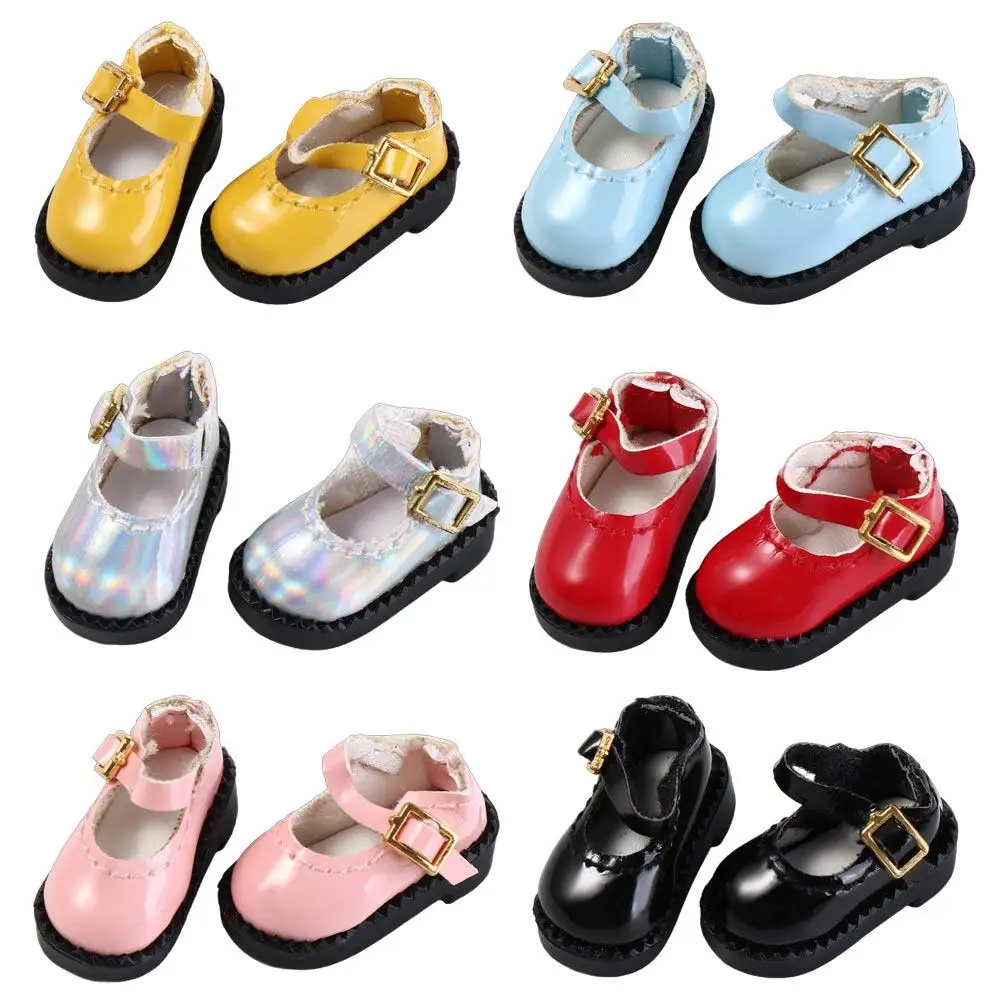 1Pair PU Leather ob11 Doll Sandals Round Toe Mini 12 BJD Doll PU Shoes 2.7*1.3cm Cute OB11 Princess Shoes 1/12 BJD Doll