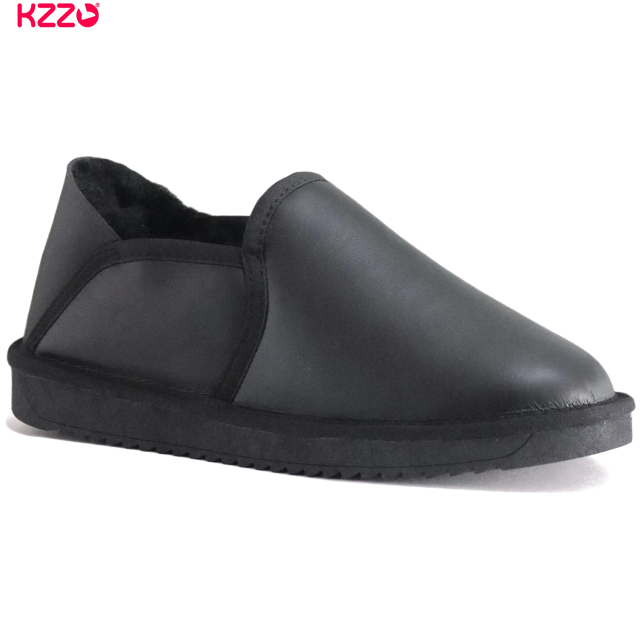 KZZO Women’s Waterproof Genuine Sheepskin Mini Snow Boots, Slip-On Fur Wool Lined Warm Winter Shoes Australian Style Ankle Boots