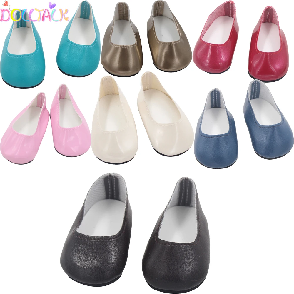 Cheap 7cm Shoes For American Doll Fashion Girl 18 Inch Doll Accessories Shoes Fit BJD Russian Handmade Dolls Kid's Best Gift