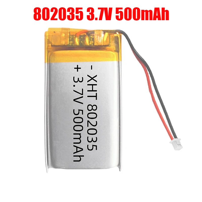 1-4pcs 802035 Battery 500mAh 3.7V Lithium Polymer Battery for Smart Watch Flashlight Electric Toy Keyboard Mouse
