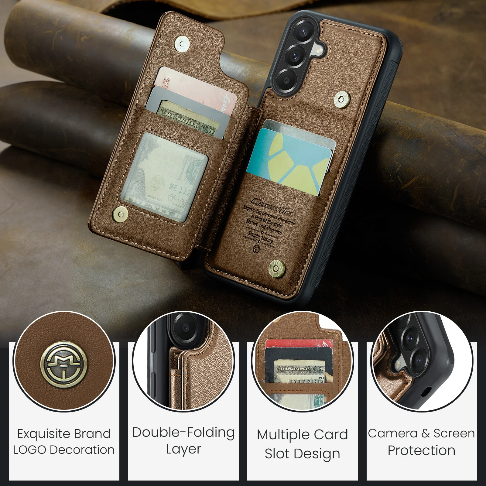 2026 New Premium PU Flip Case For Samsung Galaxy A37,A57 Wallet Cases with Card Holder Shockproof RFID Blocking For Galaxy A57