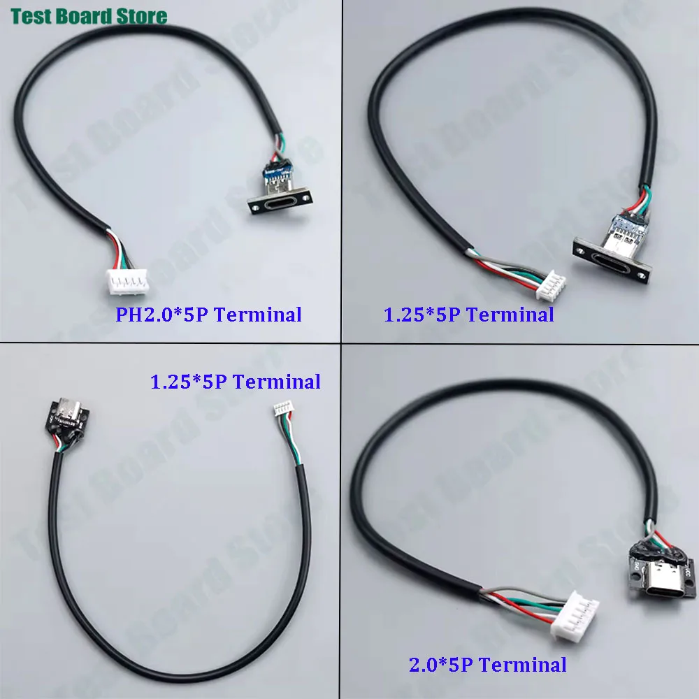 1Pcs Mechanical Keyboard Cable Type-C Female 5P Flexible Keyboard Separation Cable 1.25 * 5P/2.0 * 5P Terminal Cable USB C