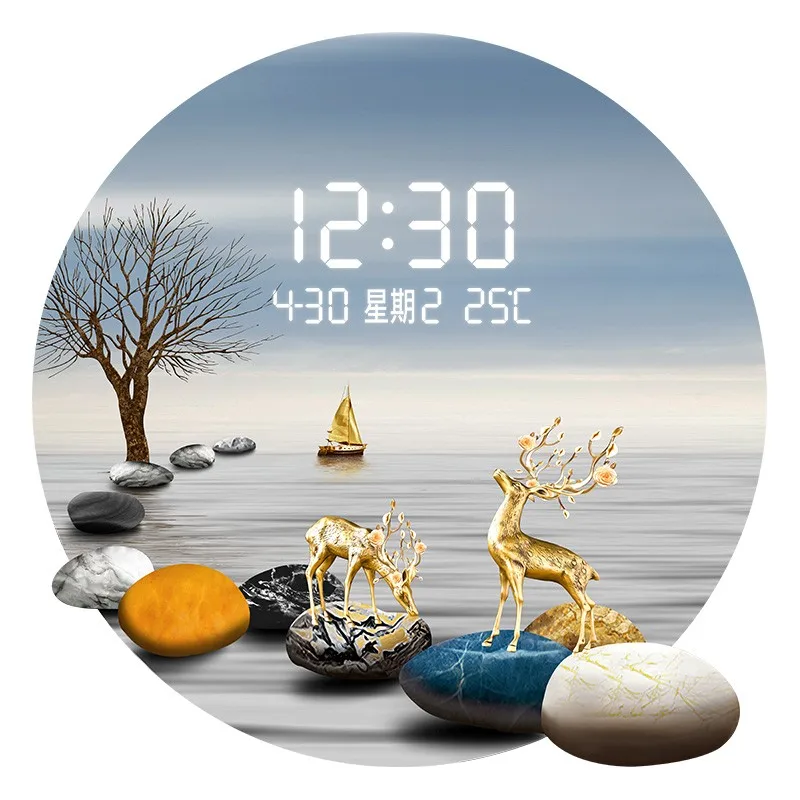 For Modern Smart Wall Watch Clock Design Display Classic Bedroom Wall Clock Digital Luxury Modern Horloge Murale Living Decor