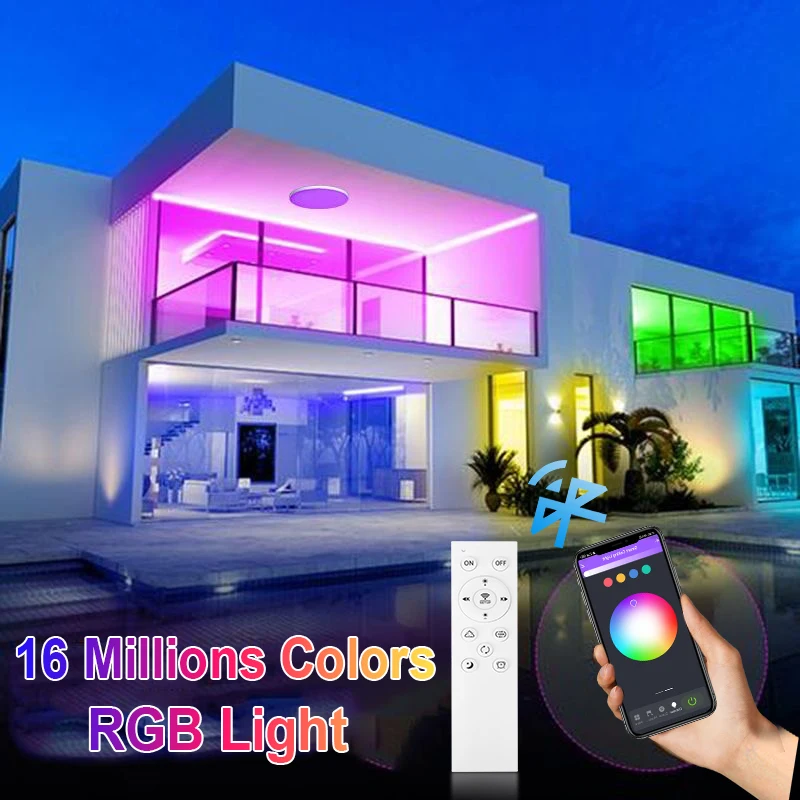 RGB Smart Ceiling Light LED Light 24W 40W LED RGB Lights Ceiling Lamp TUYA APP Bluetooth WIFI for Home Decor Bedroom Living Room