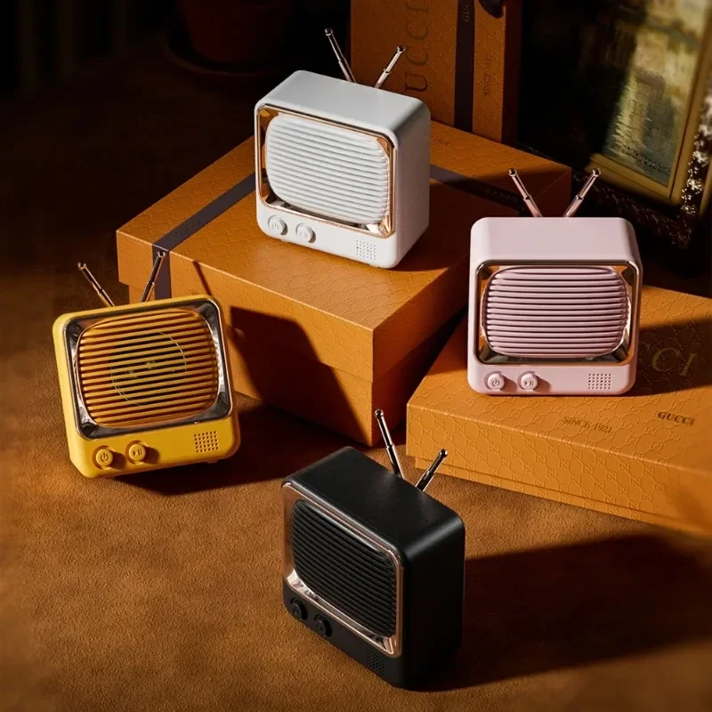 Retro Mini TV-Shaped Bluetooth Speaker Portable Wireless Audio Decor
