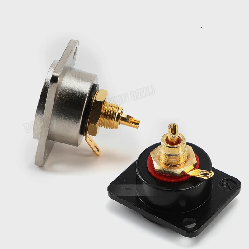 Premium RCA Female Panel Mount Connector Silver - PCB Red/White Jacks for Audio Chassis, AV Sockets Dual Color Coded