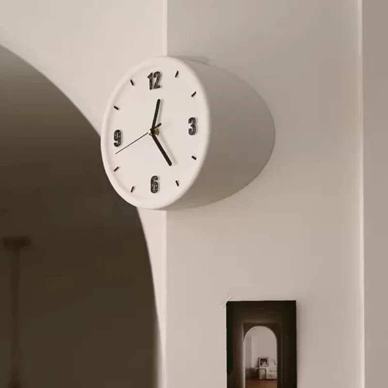 White Digital Abstract Clock 3D European Style Modern Design Office Wall Clock Aesthetic Luxury Relojes De Pared Home Decoration