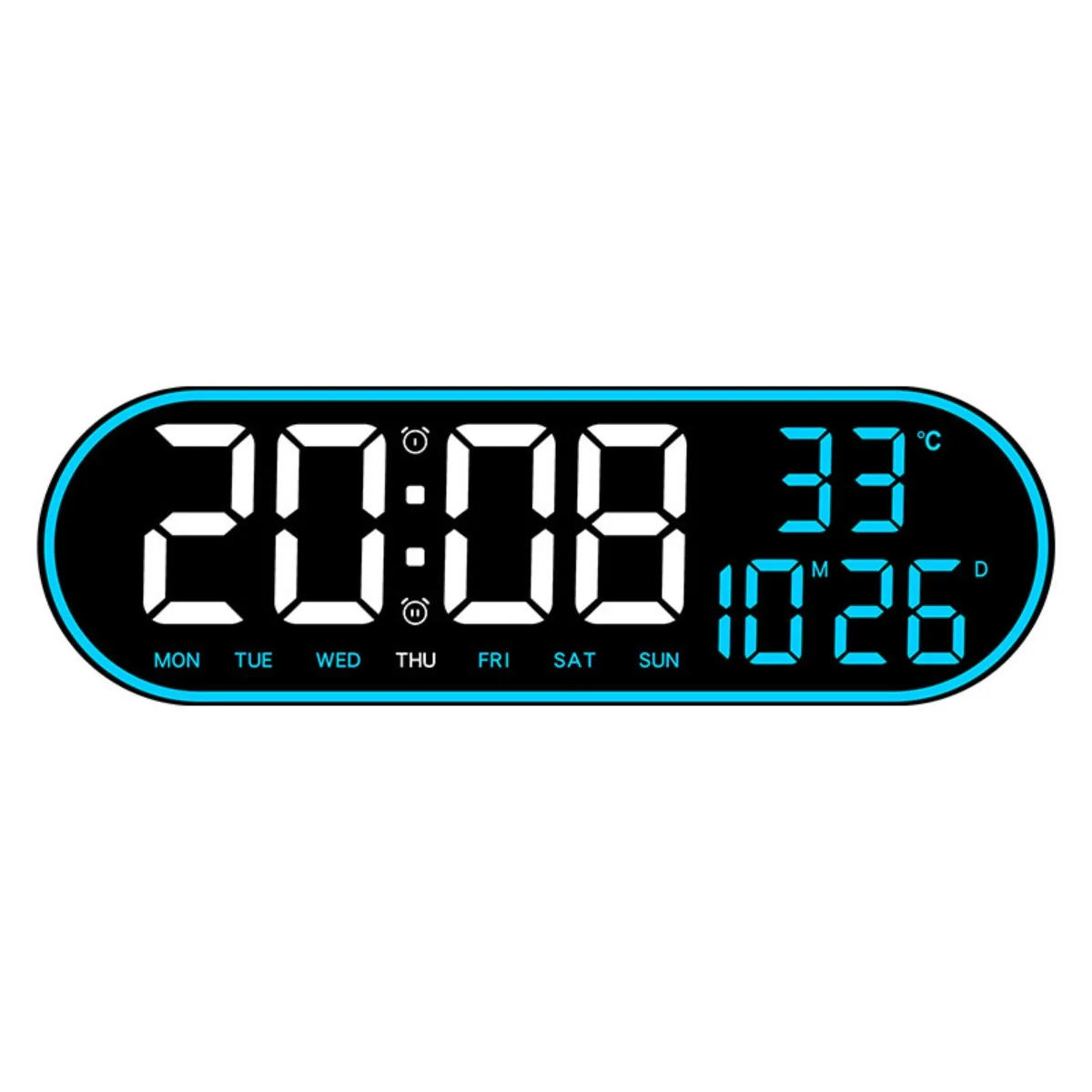 LED Digital Wall Clock Large Display Remote Control Silent Electronic Timer with Temperature Date Week Modern Home Office Decor