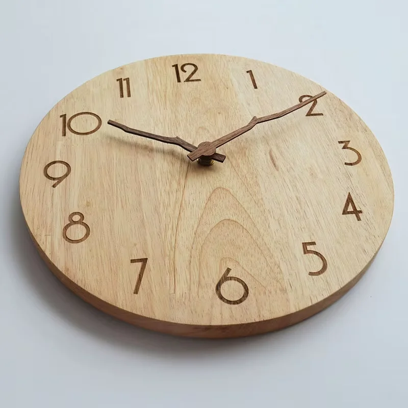 Office Wooden Design Wall Clock Cheap Round Kitchen Modern Luxury Wall Clock Living Room Bedroom Reloj Pared Home Decor Items