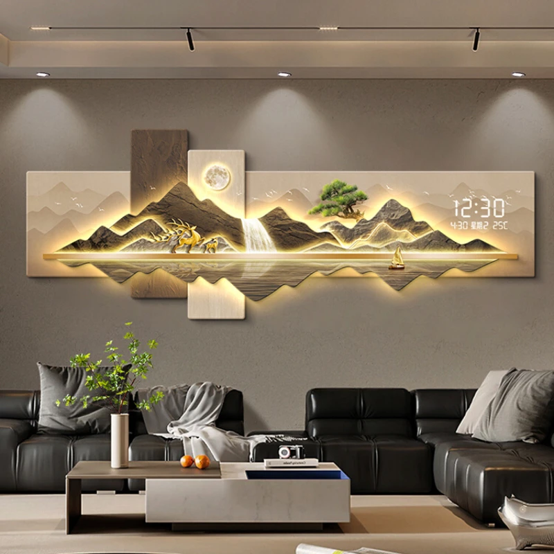 For Luxury Large Unique Room Wall clock Light Office Aesthetic House Digital clock Bathroom Cute Reloj Pared Grande home Decor