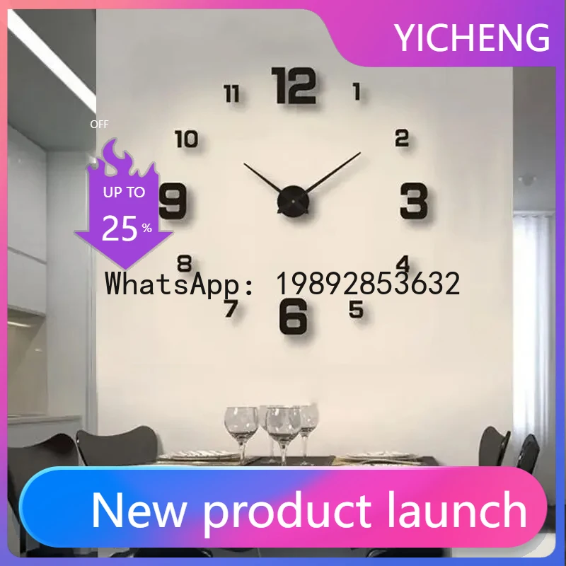 LYY Creative Frameless DIY Wall Clock Wall Decal Home Silent Clock Living Room Office Wall Decoration