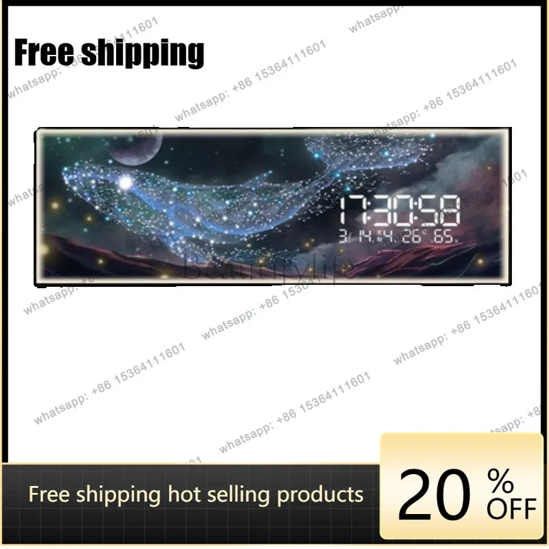zj.Decoration Office Wall Watch Bedroom Display Living Room Wall Watch Digital Luxury Modern Wandklok Decorations Item Home