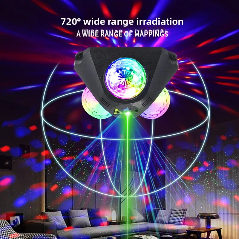 Magic Ball Laser Light, RGB LED Strobe Party Lamp with Sound Activated for Home Christmas Disco