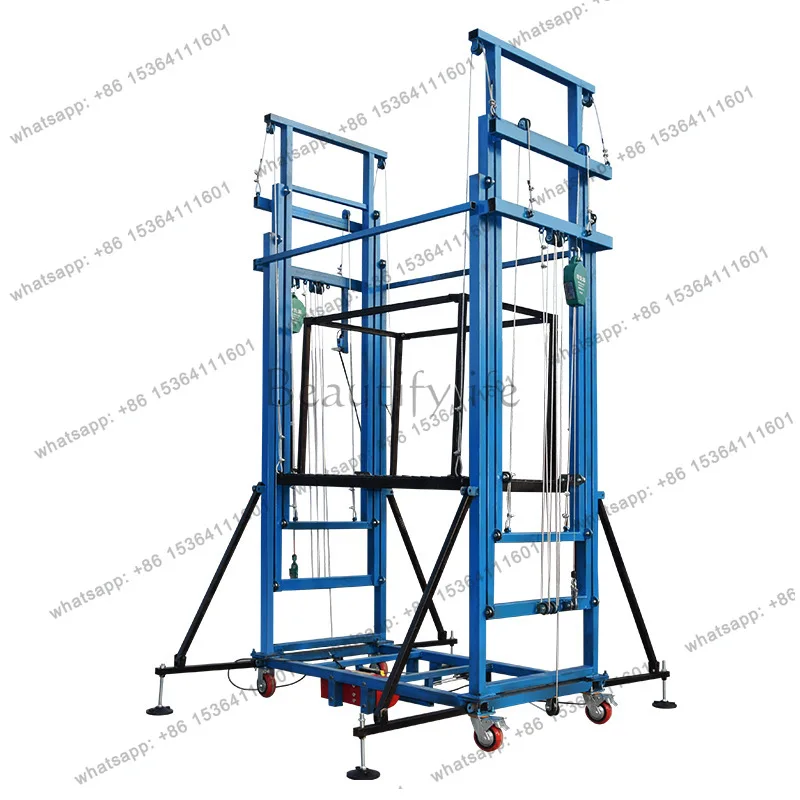 Electric scaffolding lift remote control hoist folding home decoration site small automatic lifting platform