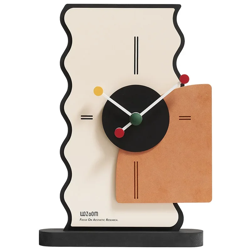 Minimalist Digital Cream Style Desktop Clock Ornament Simple Study Room Bedroom Desktop Decoration Clock TV Cabinet Home Decor
