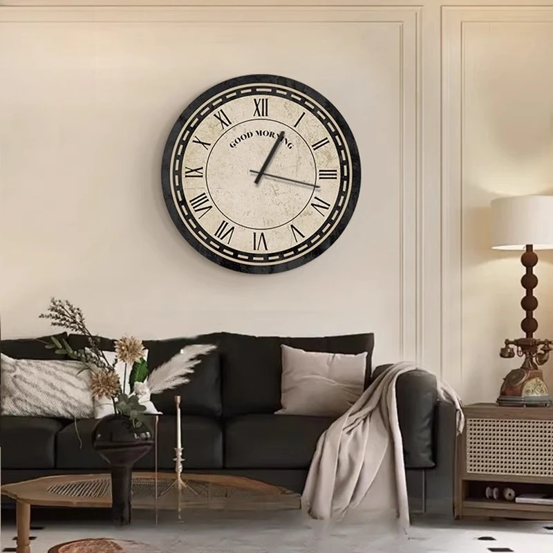 Design Unique Wall Clock Minimalist Mechanic Hands Round Fashion Digital Retro Wall Clock Unusual Automatic Horloge Home Decor