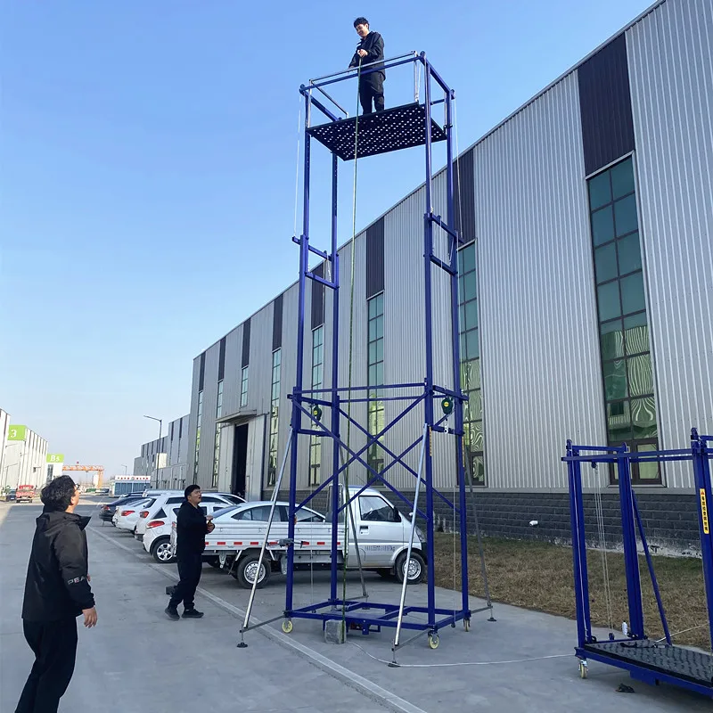 Electric scaffolding home decoration climbing platform automatic lifting folding mobile scaffolding