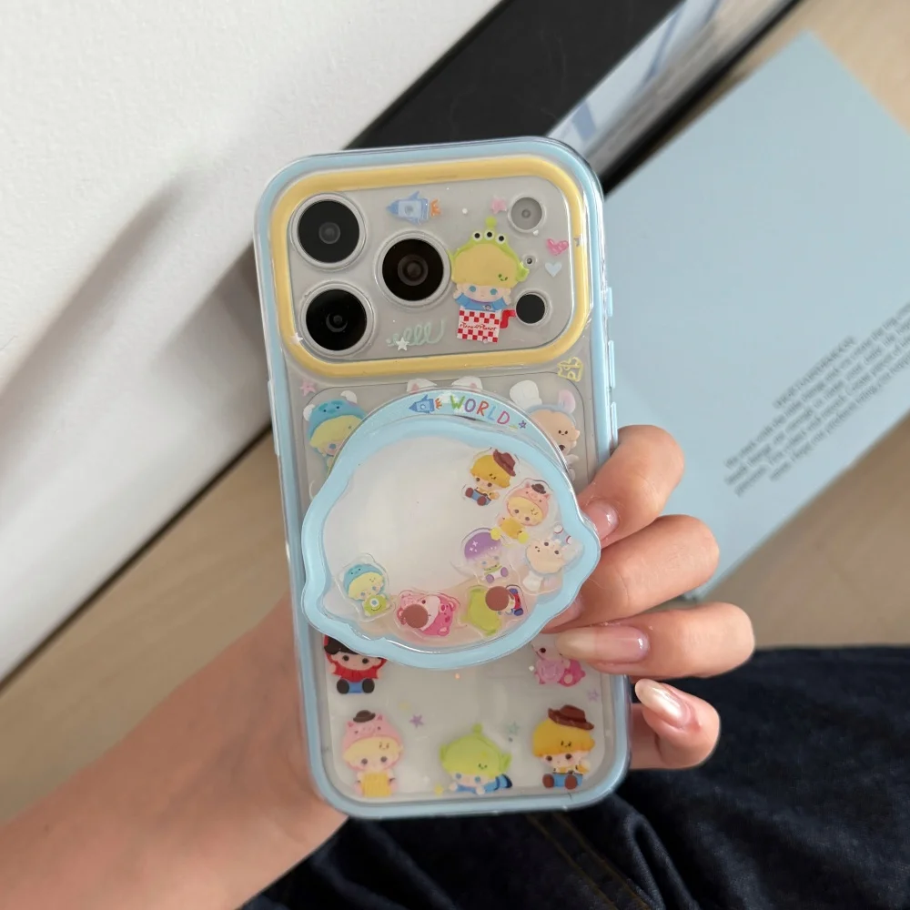 Kawaii Cartoon Mini Character Magnetic Phone Case for iPhone 18 Pro 16 Max 15 16 17 Pro Max 17 Pro Cute with Magsafe Stand 16Pro