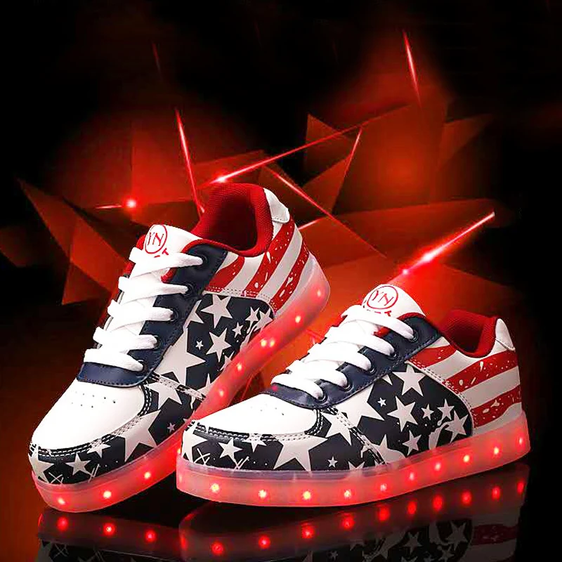 Led Light Shoes Men Women Children Boys Girs Fashion Casual Footware Male Female Sport Light Up Boots Flashing Leather Sneakers